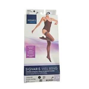 NEW Sigvaris Sheer 15-20 Thigh Socks Compression Stockings Golden 120NC36 A